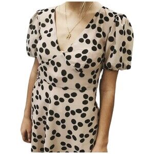 Vetiver Collection Vintage Polka Dot Puff Sleeve Mini‎ Dress Size 4